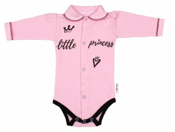 Body dlouhý rukáv s límečkem, růžové Little Princess | Velikost koj. oblečení: 56 (1-2m) 