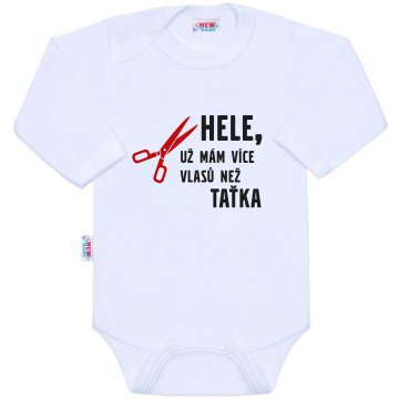 Body s potiskem New Baby Více vlasů než taťka | Velikost: 80 (9-12m)